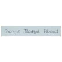 Alternate image "Grateful Thankful Blessed" Wood Plaque
