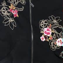 Alternate image Women's Floral Embroidered Full Zip Hoodie