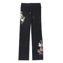 Alternate image Women's Embroidered Floral Pants Graphic Sweatpants, French Terry