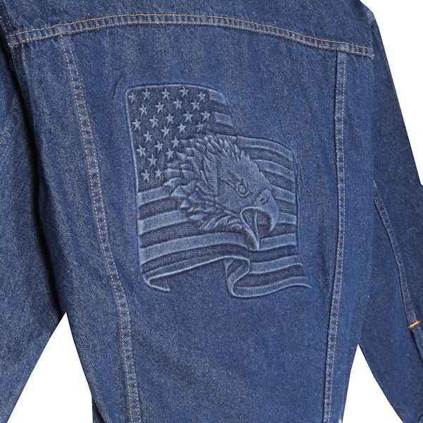 Product image for Embossed Denim Eagle On Flag Jacket