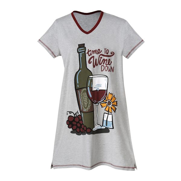 Product image for Summer Fun Time To Wine Down Nightshirt