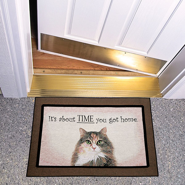 Product image for About Time You Got Home Cat Rug or Doormat