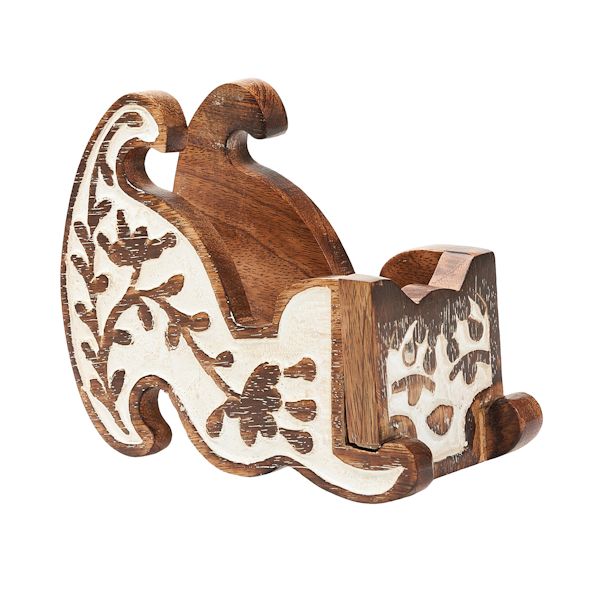 Product image for Carved Cat Phone Holder