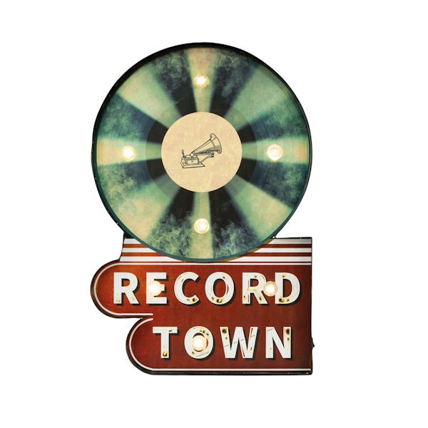Product image for Record Town Light-Up Sign