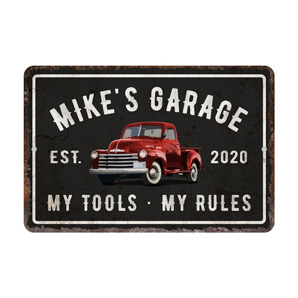 Product image for Personalized My Tools/My Rules Metal Sign