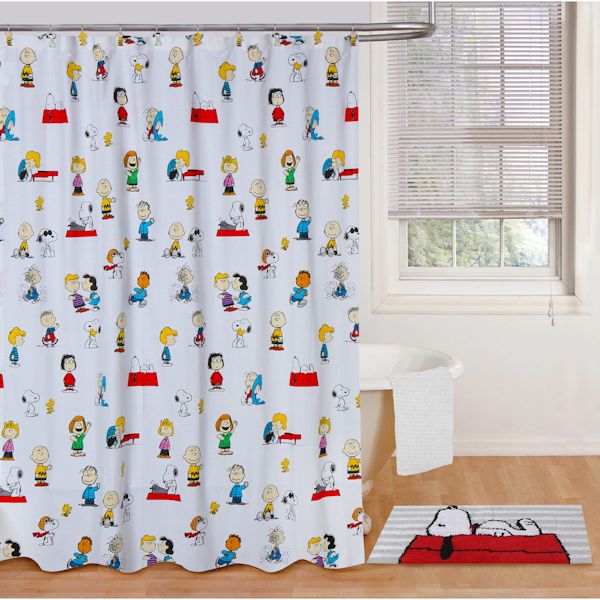 Peanuts Bathroom Accessories Shower, Snoopy Shower Curtain Hooks