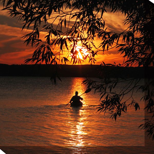 Product image for Kayak Sunset Indoor/Outdoor Canvas