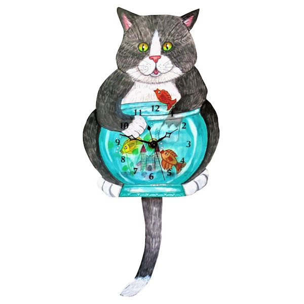 Product image for Cat And Fishbowl Clock