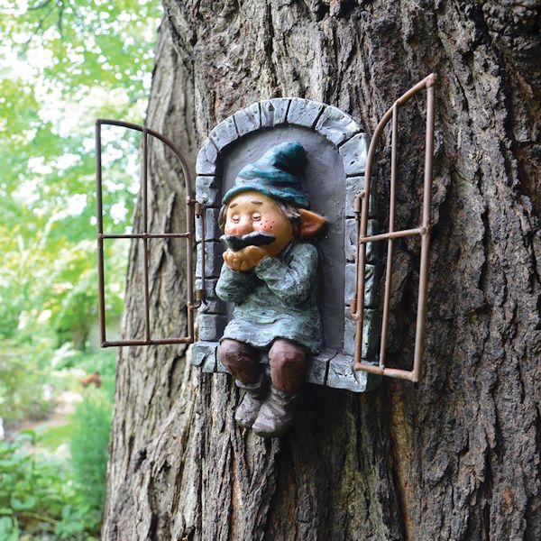 Product image for Gnome In Window Tree Decor