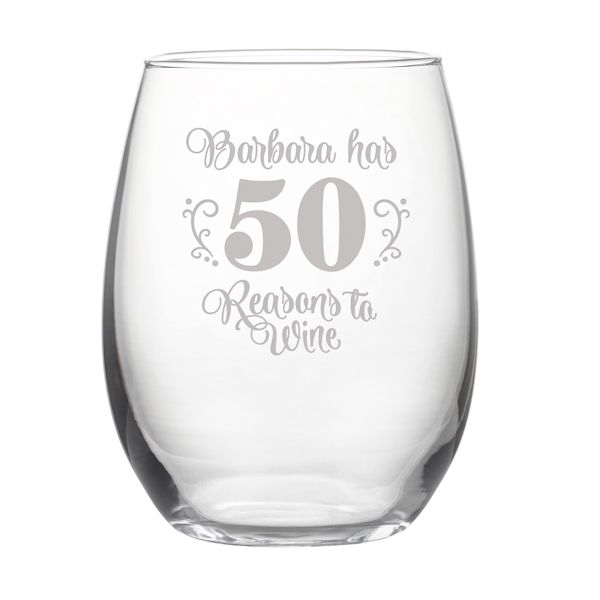 Product image for Personalized How Many Reasons Stemless Wine Glass