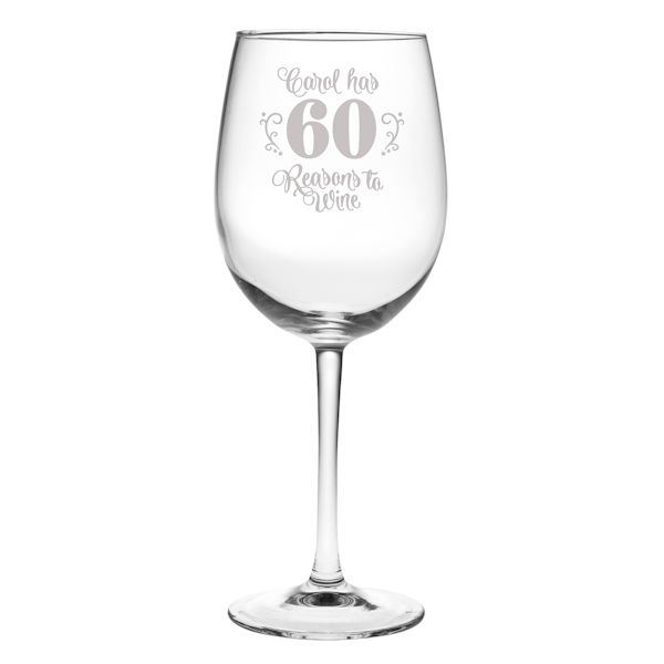 Product image for Personalized How Many Reasons Stem Wine Glass