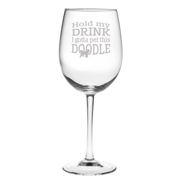 Product image for Hold My Drink/Pet This Dog Wine Glass