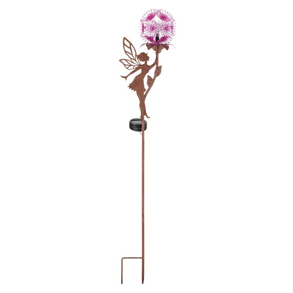 Product image for Purple Dandelion & Fairy Solar Garden Stake