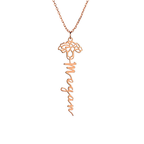 Product image for Personalized Birth Month Flower Necklace
