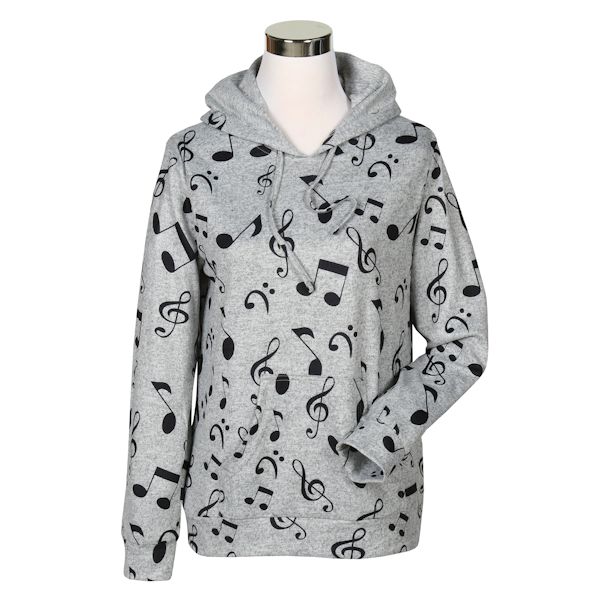 Product image for All-Over Musical Notes Drawstring Hoodie