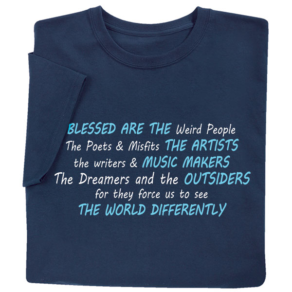 Product image for Blessed Are The Weird People Navy T-Shirt or Sweatshirt