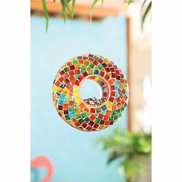 Product image for Mosaic Glass Bird Feeder