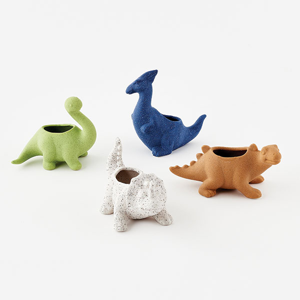 Product image for Set Of 4 Dinosaur Planters