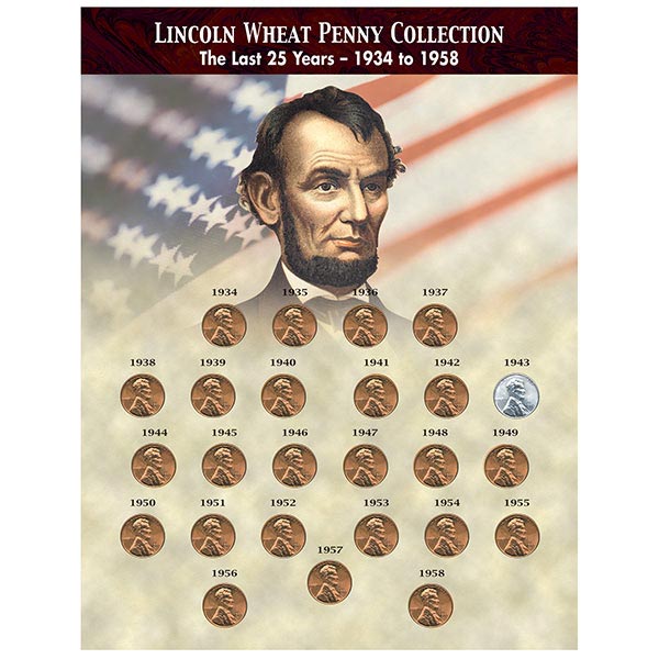 Product image for The Last 25 Years Of Lincoln Wheat Penny Collection (1934-1958)