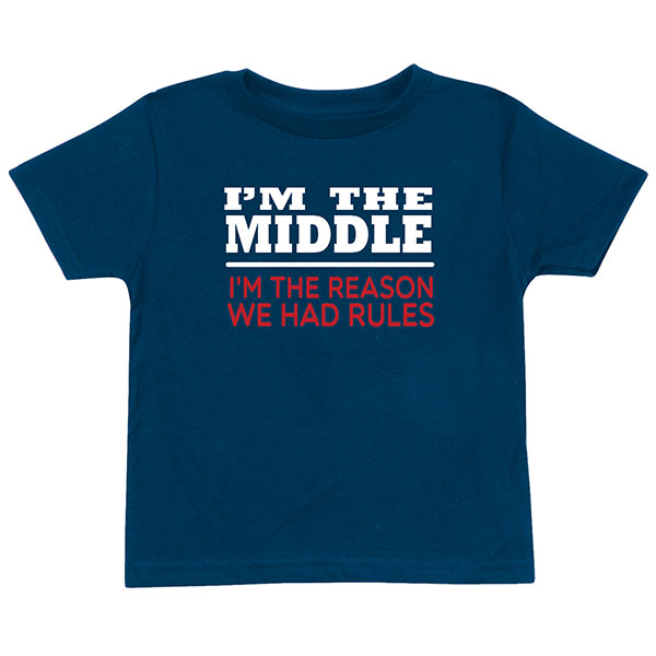 Product image for I'm The Middle Navy T-Shirt or Sweatshirt