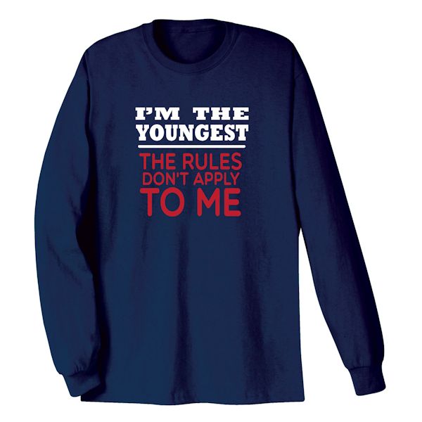 Product image for I'm The Youngest Navy T-Shirt or Sweatshirt
