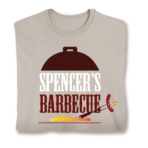 Product image for Personalized "Your Name" Barbecue Grill BBQ Lover T-Shirt or Sweatshirt