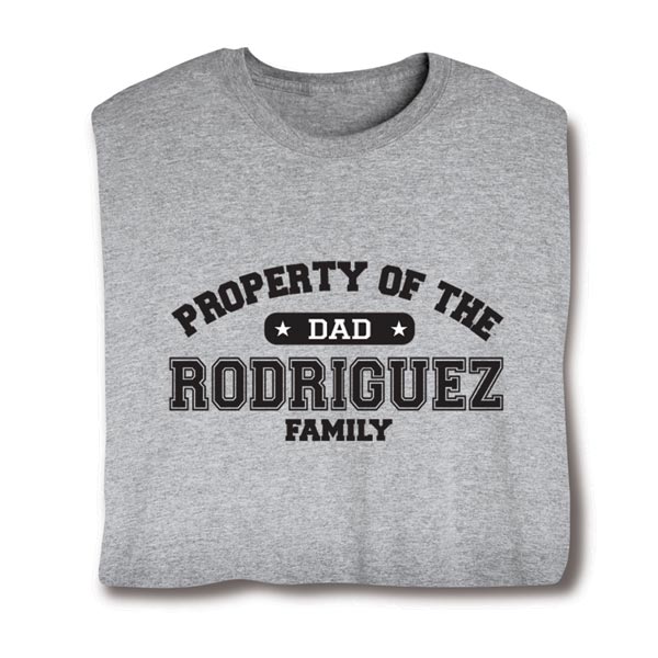 Product image for Personalized Property of "Your Name" Dad Athletic T-Shirt or Sweatshirt
