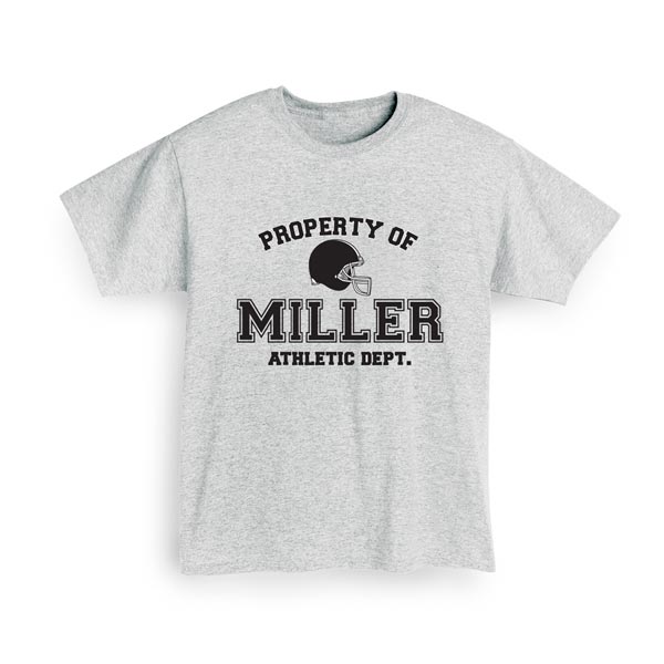 Product image for Personalized Property of "Your Name"  Football T-Shirt or Sweatshirt
