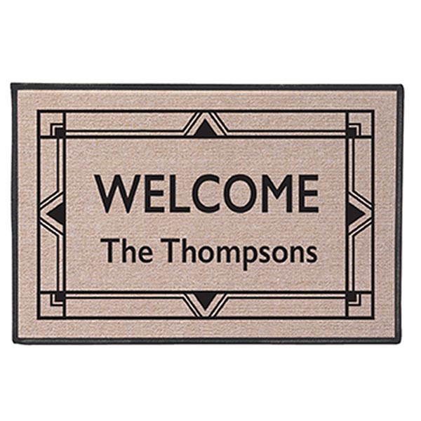 Product image for Personalized 'Your Name' Doormat - Art Deco
