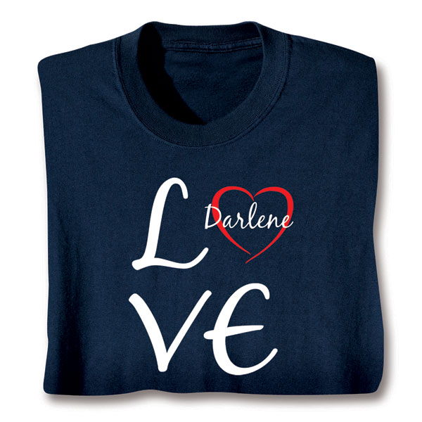 Product image for Personalized Love "Your Name" Heart T-Shirt or Sweatshirt