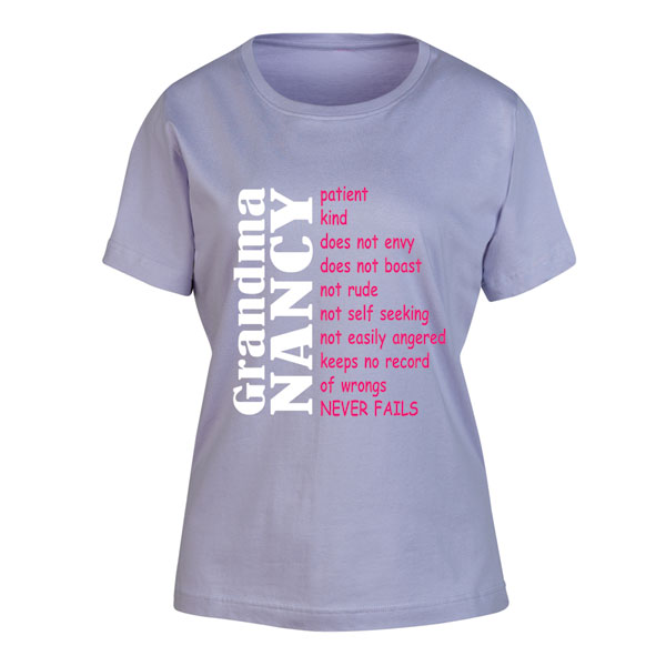 Product image for Personalized "Your Name" Grandma Positive Attributes T-Shirt or Sweatshirt