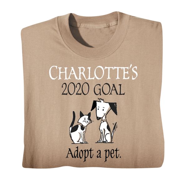 Product image for Personalized 'Your Name'  Goal Shirt - Adopt a Pet