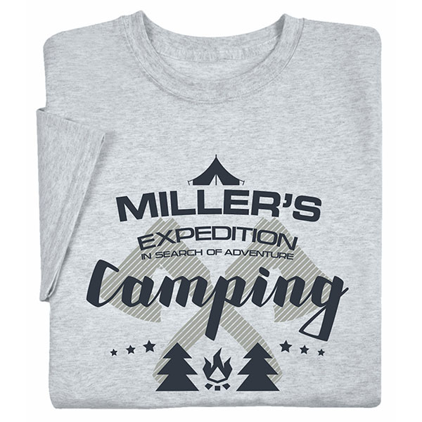 Product image for Personalized "Your Name" Expedition Camping T-Shirt or Sweatshirt
