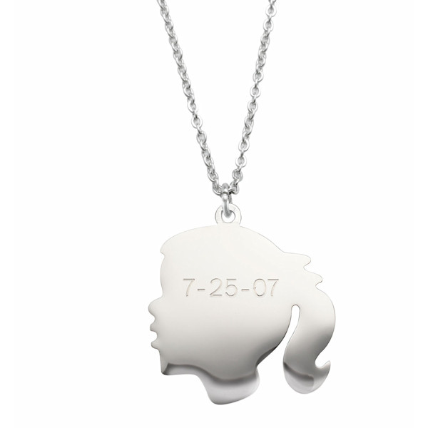 Product image for Personalized Silhouette Pendant - Girl, Engraved