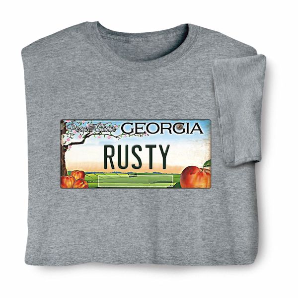 Product image for Personalized State License Plate T-Shirt or Sweatshirt - Georgia