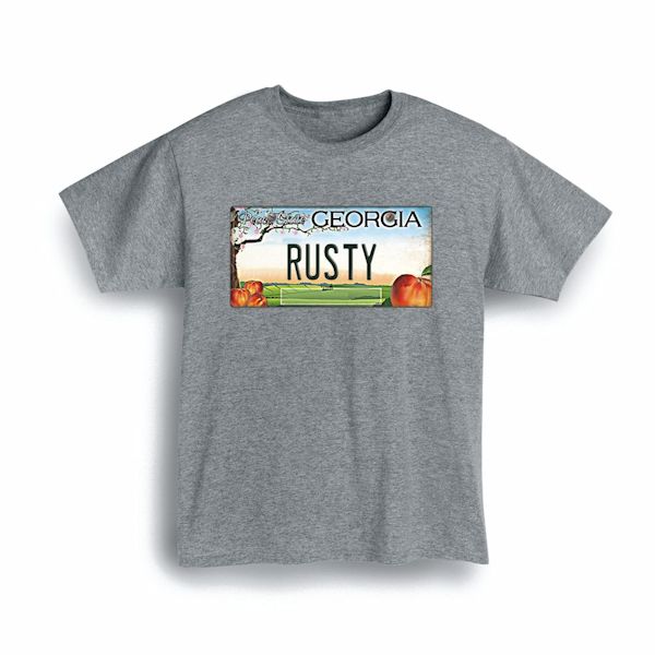 Product image for Personalized State License Plate T-Shirt or Sweatshirt - Georgia