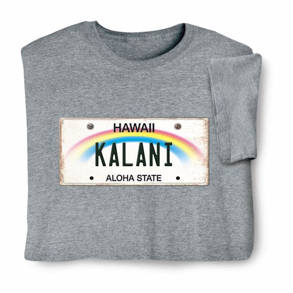 Product image for Personalized State License Plate T-Shirt or Sweatshirt - Hawaii