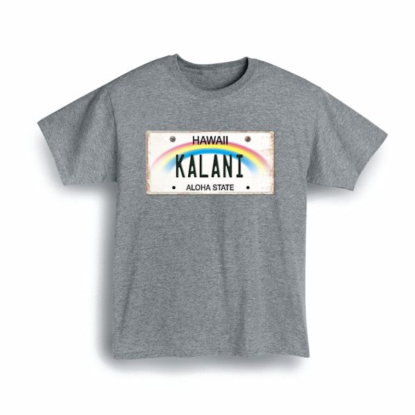 Product image for Personalized State License Plate T-Shirt or Sweatshirt - Hawaii