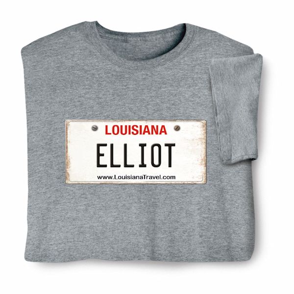 Product image for Personalized State License Plate T-Shirt or Sweatshirt - Louisiana