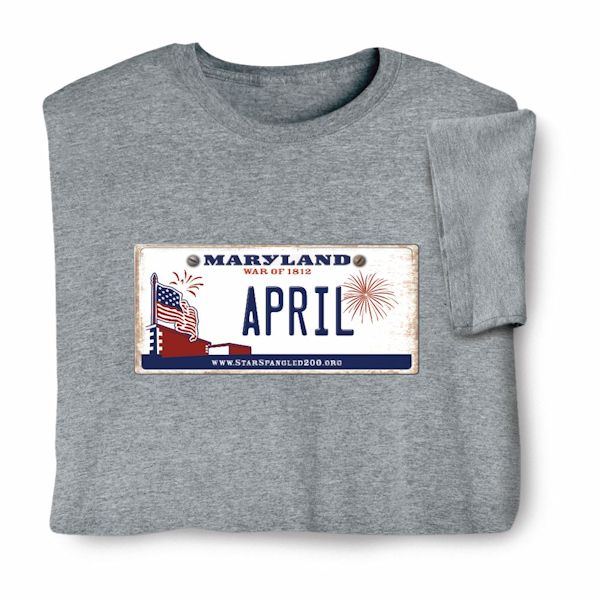 Product image for Personalized State License Plate T-Shirt or Sweatshirt - Maryland