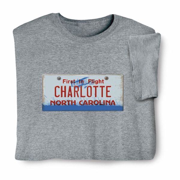 Product image for Personalized State License Plate T-Shirt or Sweatshirt - North Carolina