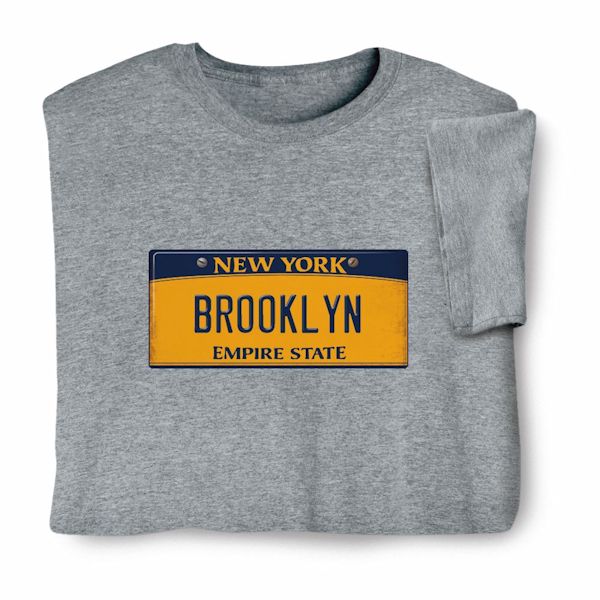 Product image for Personalized State License Plate T-Shirt or Sweatshirt - New York