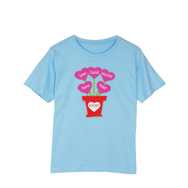 Product image for Personalized Mother's Day Heart Flower Pot Shirt