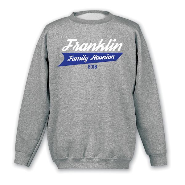 Product image for Personalized Your Name Athletic Logo Family Reunion T-Shirt or Sweatshirt