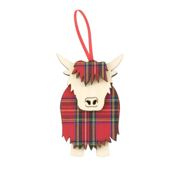 Product image for Royal Stewart Hamish Highland Cow Ornament