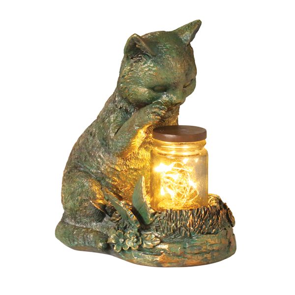 Product image for Solar Light-Up Kitten And Fireflies