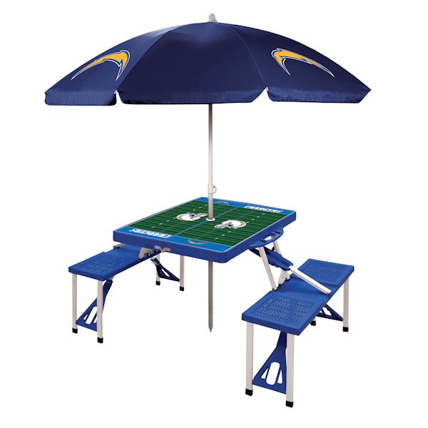 Product image for NFL Picnic Table With Umbrella-Los Angeles Chargers