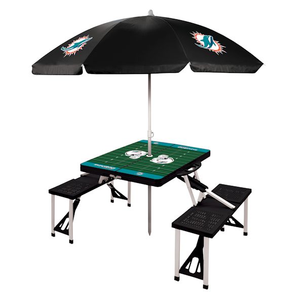 Product image for NFL Picnic Table With Umbrella-Miami Dolphins