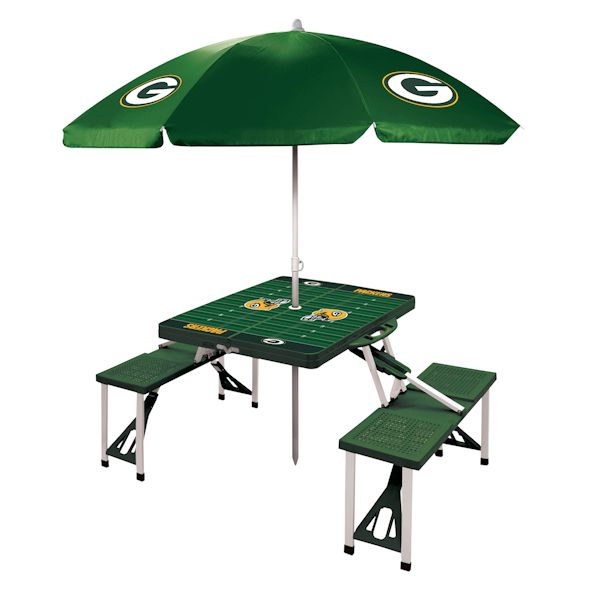 Product image for NFL Picnic Table With Umbrella-Green Bay Packers
