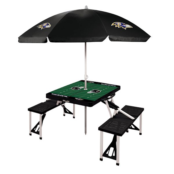Product image for NFL Picnic Table With Umbrella-Baltimore Ravens